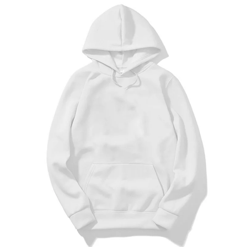 Solid Color Hoodie Long Sleeve Black Hooded Street Casual Sweatshirt