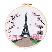 embroidery starter kits eiffel tower embroidery designs hoop threads contains all materials and tools diy embroidery gift