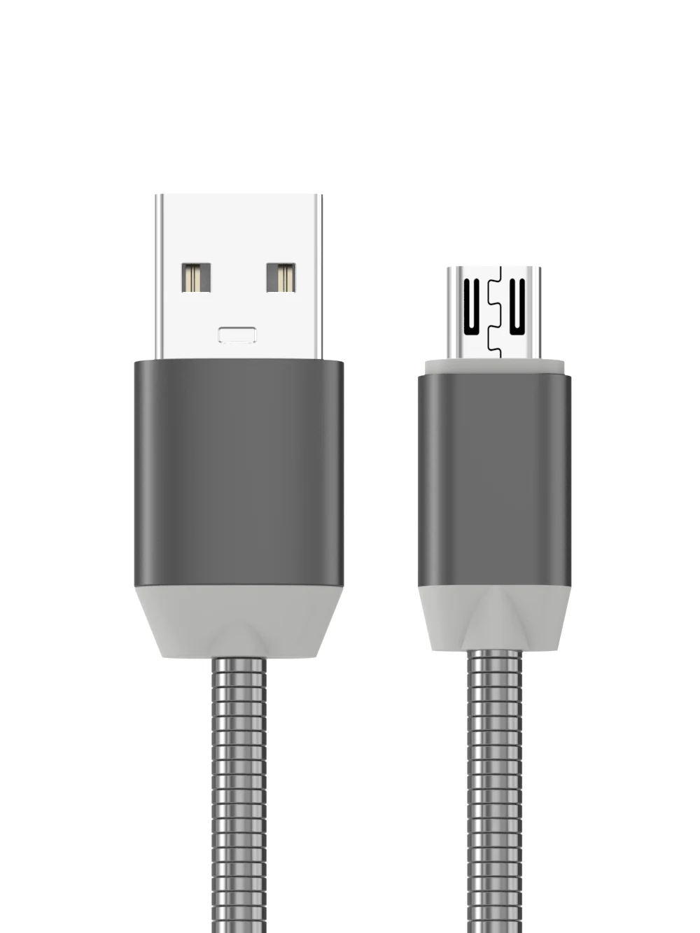 USB DATA-КАБЕЛЬ МЕТАЛЛИЧЕСКИЙ MicroUSB 1А длина 1м. серый (металл оплетка) | Мобильные