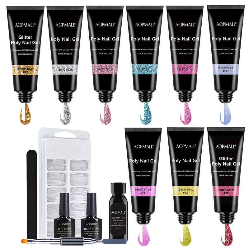 

6/9 Colors Poly Extension Gel Nail Kit for Nail Manicure Beginner Starter Gels Kit DIY at Home Kit Gift Nail Art