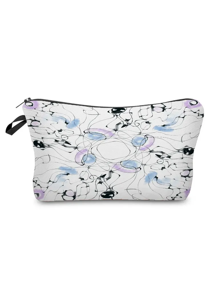 

Креативные женские косметички с геометрическим принтом, модный клатч, сумка для телефона, многофункциональные сумки для туалетных принадл...
