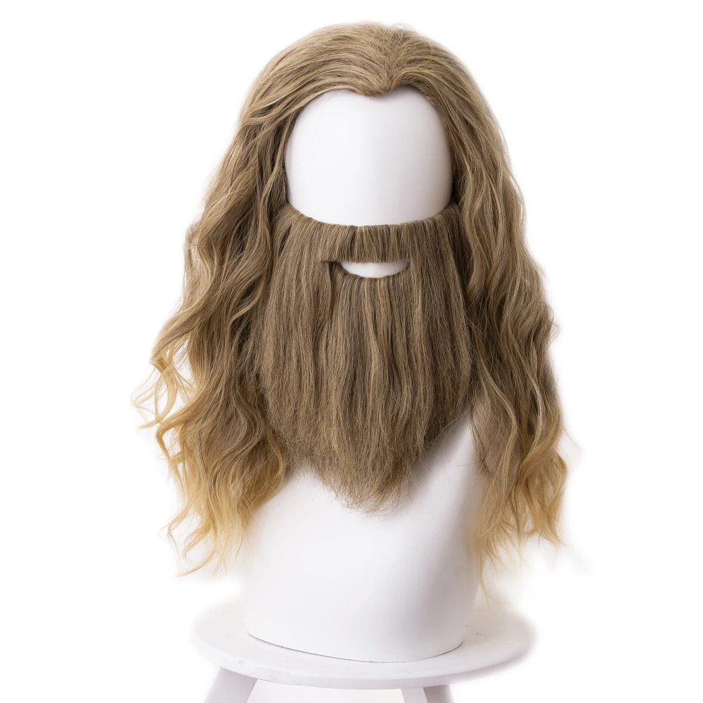 

45cm Fat Thor Cosplay Wig Blonde Curly Heat Resistant Synthetic Hair Wig