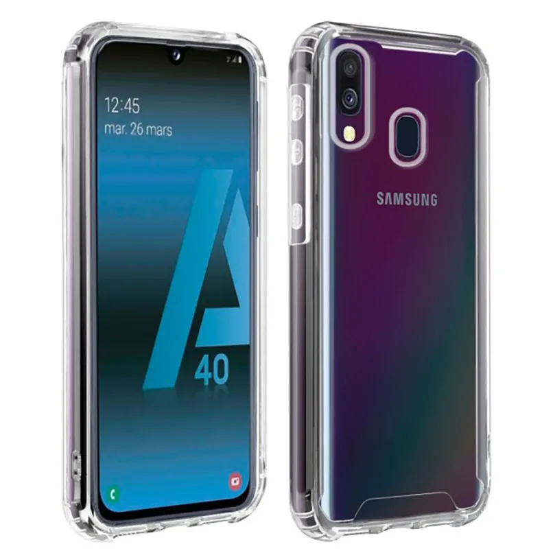 Чехол для SAMSUNG GALAXY A40 Корпус противоударный Премиум прозрачный гель с углами