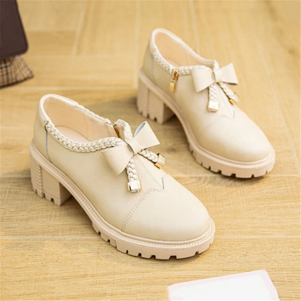 

Shoes Women High Heels Mary Jane JK Lolita Shoes For Ladies Lace Retro Round Toes Pumps Female Zapatillas Mujer