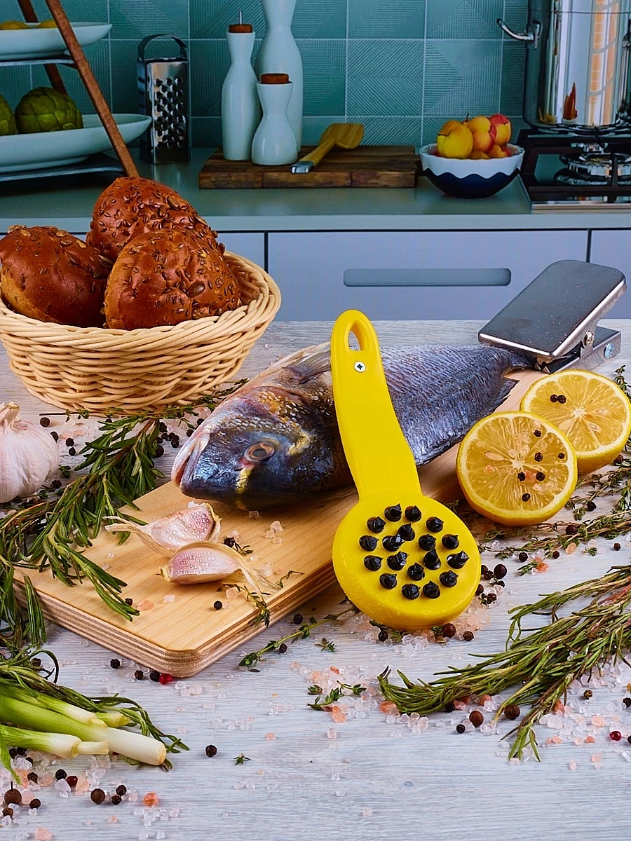 Доска разделочная с зажимом для рыбы 60 см большая дома рыбочистка чистилка рыба |