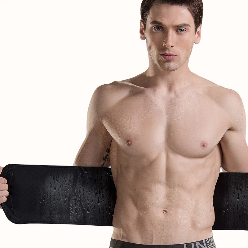 Сжигающий жир Пот пояс для похудения мужской талии поддерживающий спины