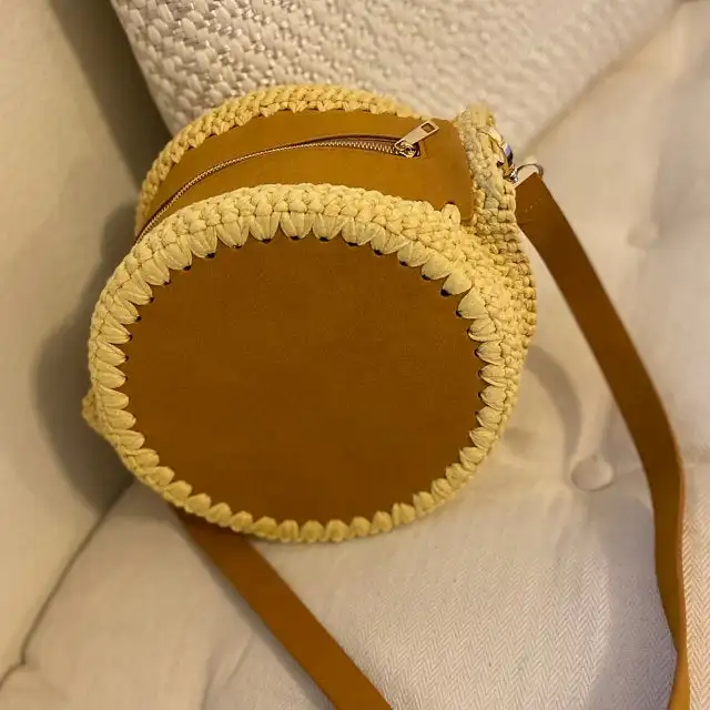 1 Set Knitting Backpack Handmade Leather Bag Bottoms Cover Shoulder Strap For Women Diy Bag Accessories