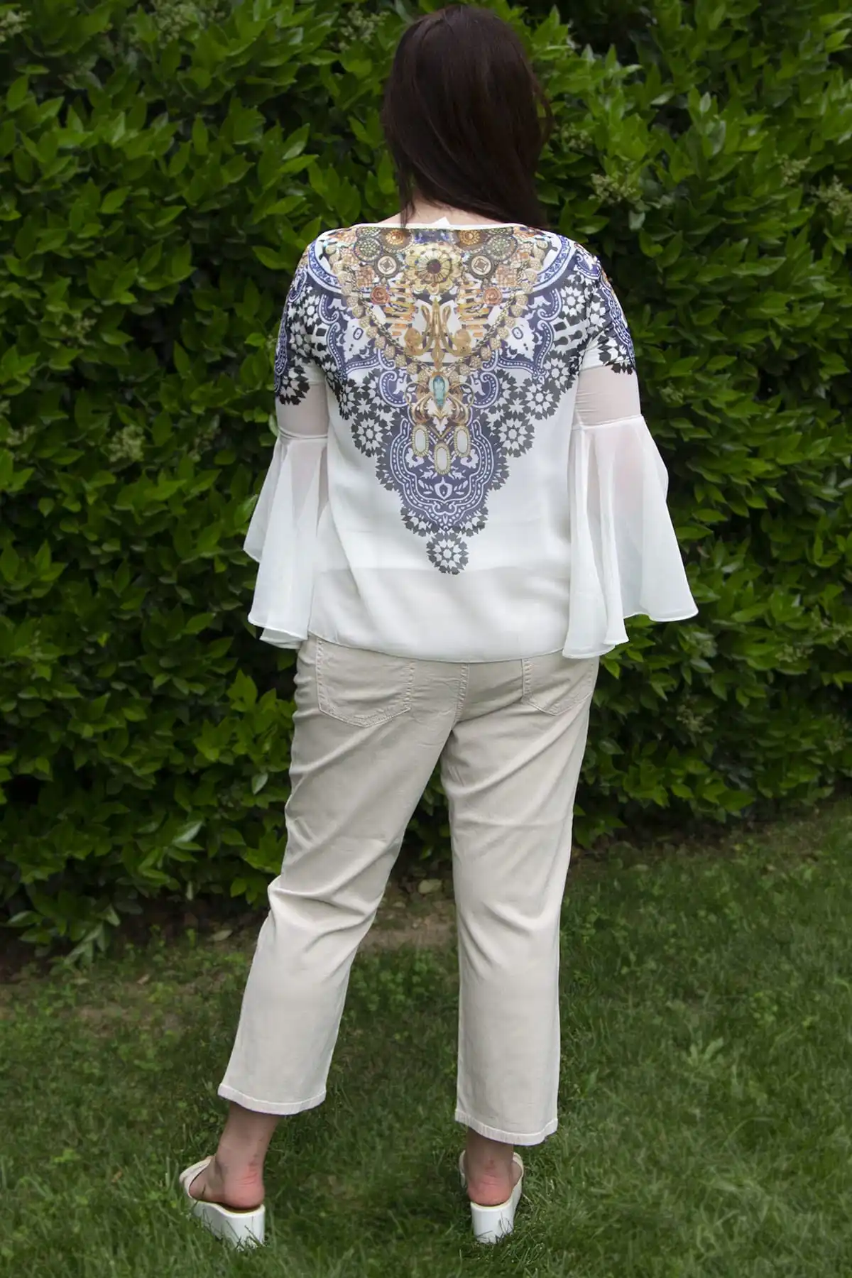 Sans Textile Women Bone Chiffon Stone İşli Tunik 65 N10933 |
