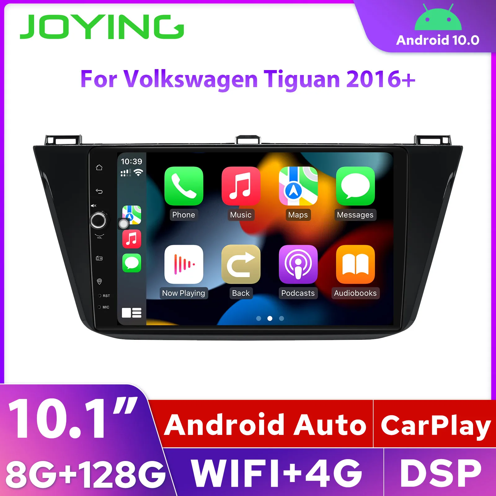 

8GB 128GB 10.1” Android10 Head Unit Full-fit ultra-thin screen Stereo Bluetooth Subwoofer For VW Volkswagen Tiguan 2016+ Radio