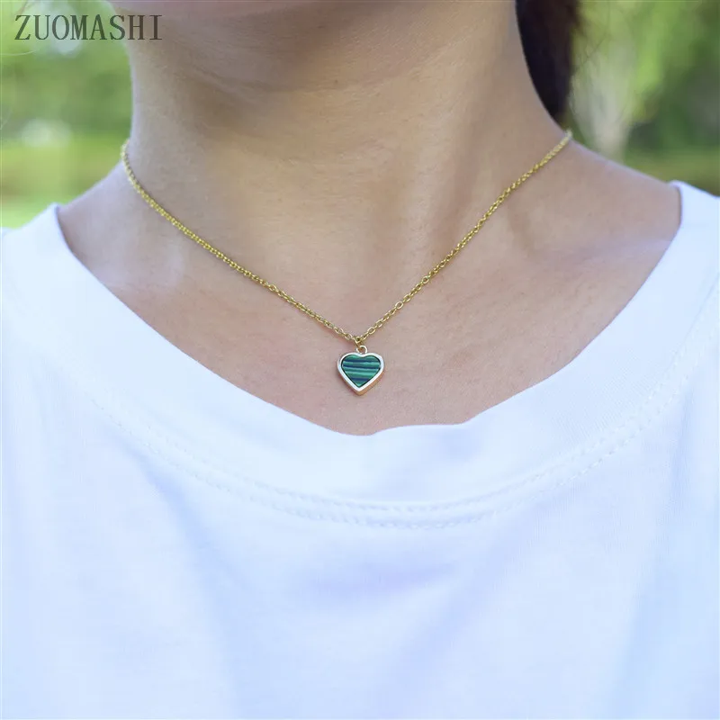 Женское ожерелье с подвеской в виде сердца кубический цирконий маленькая