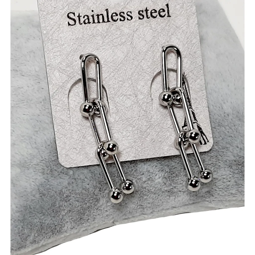 

Fashion Chain Dangle Earrings For Women Stainless Steel Earrings Gold Silver Color Quality Jewelry