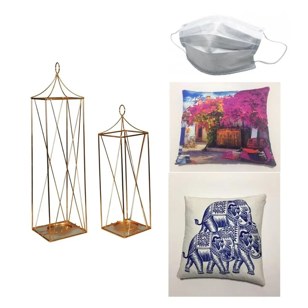 

Gold Metal Candle Holder Candlestick Flower Vase Wedding Table Party Decor Decorative Throw Pillow Cover Cushion Cover Mask Set