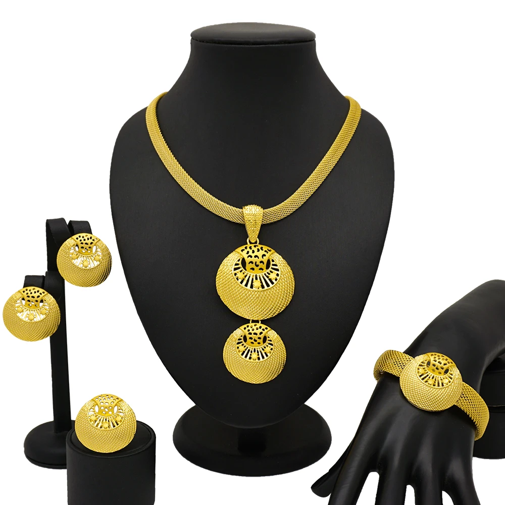 Женский свадебный комплект ювелирных изделий роскошный из трех цветов в