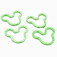 green key ring mouse shaped jump ring iron split ring diy accessories for keychanins necklace purse bag charm jewelry hardware