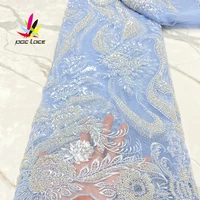 luxury beads lace handmade fabric french wedding dress latest nigeria cotton embroidery white good price with stones new