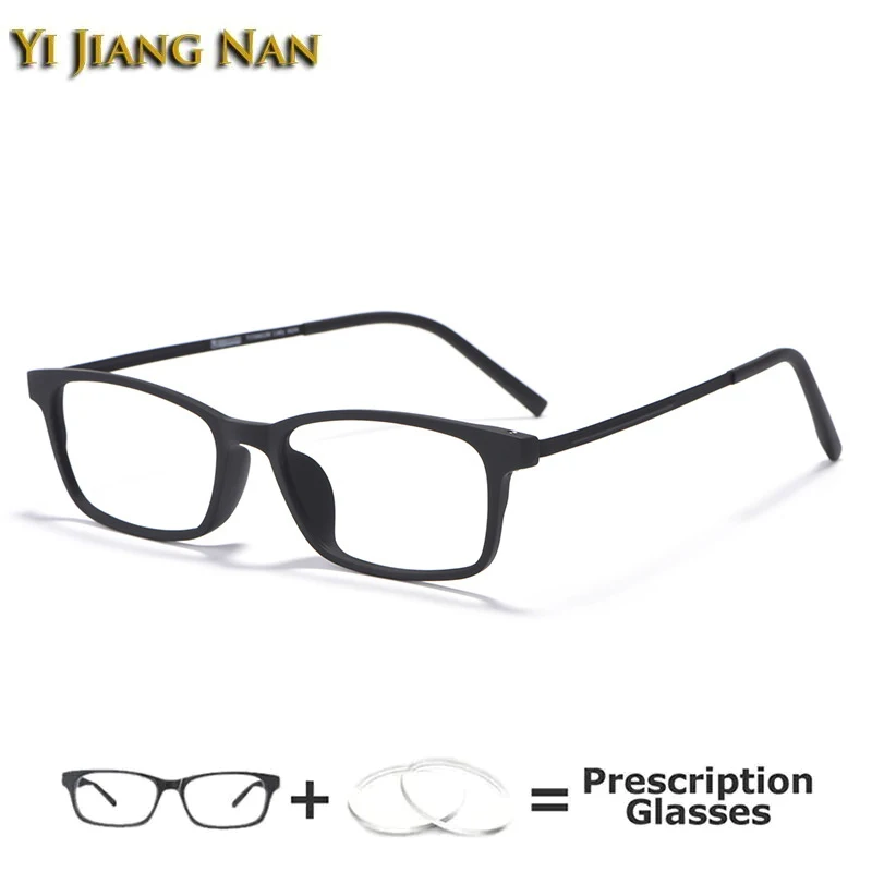 

Women Rectangle Ready-Prescription Spectacle Men Eyeglasses TR90 Rim Titanium Temple Eyewear Light Weight Optical Glasses Frames