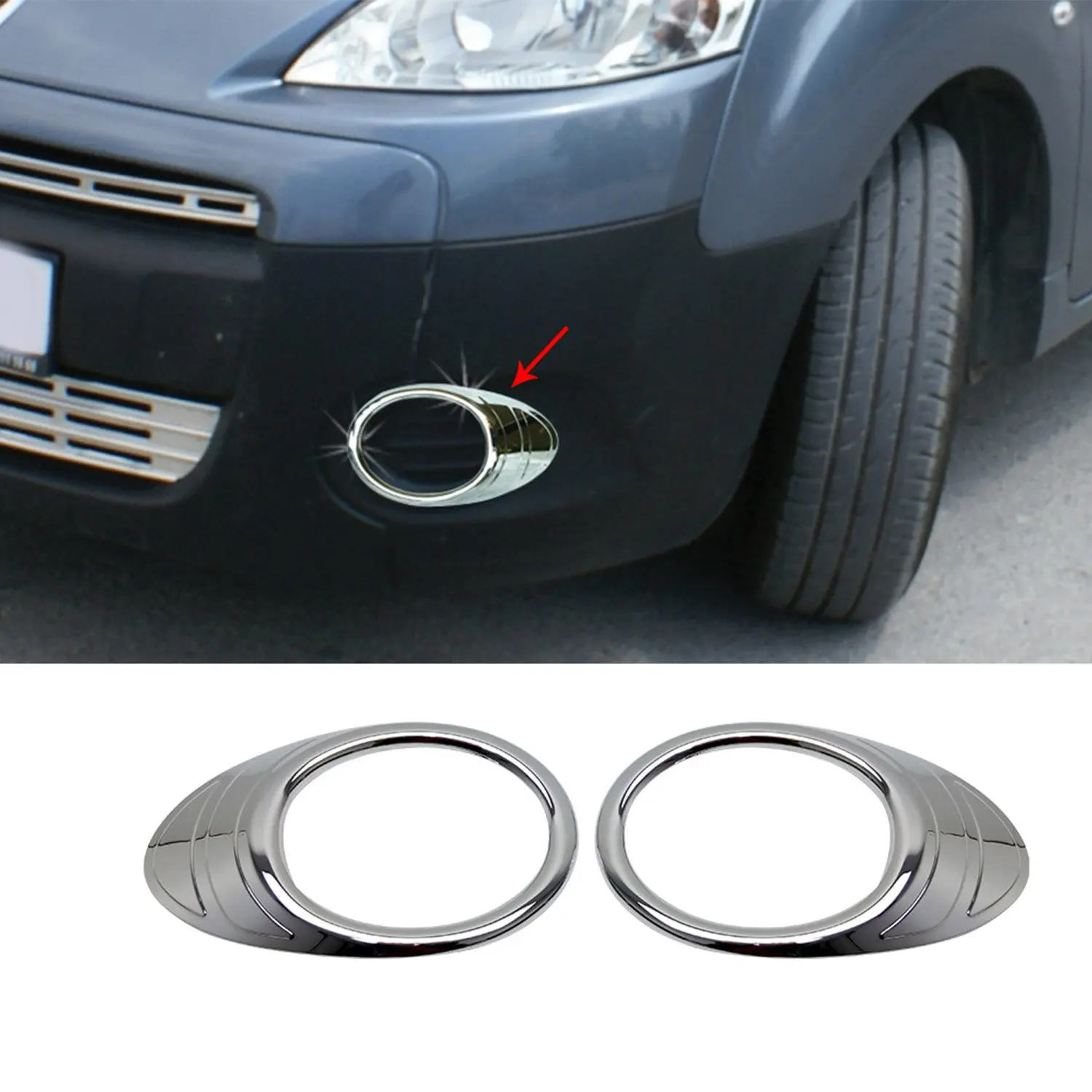 

Peugeot Partner Tepee Chrome Fog light Frame Abs (2008-2018)