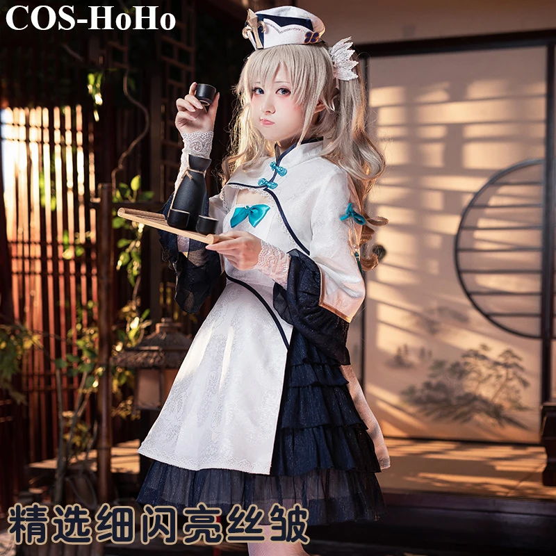 

COS-HoHo аниме геншин столкновение Барбара Чонсам элегантное платье униформа Косплей Костюм Хэллоуин вечеринка наряд женское освещение Новин...