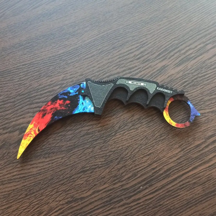 Ножик керамбит оружие подарочное ножик CS:GO 4 из дерева сувенирный в ассортименте