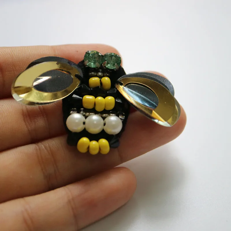 1 шт. 3D птица ручной работы горный хрусталь бисером нашивки для одежды DIY пришить