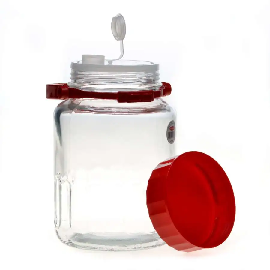 Банка с пласт.красн.крышкой Харвест 3000 мл|Бутылки и банки для хранения| |