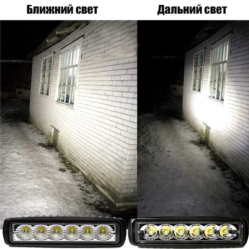 2 шт 18 Вт 12 24 В светодиодные фары ДХО для авто атомобиля внедорожника мотоцикла