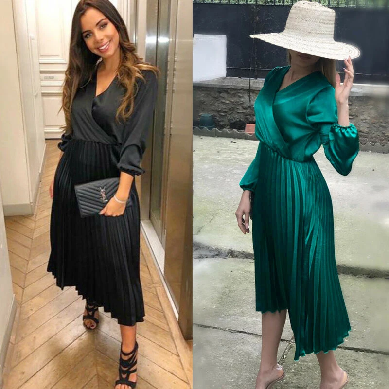 Новинка 2019 женское коктейльное платье с рукавом три четверти высоким и низким