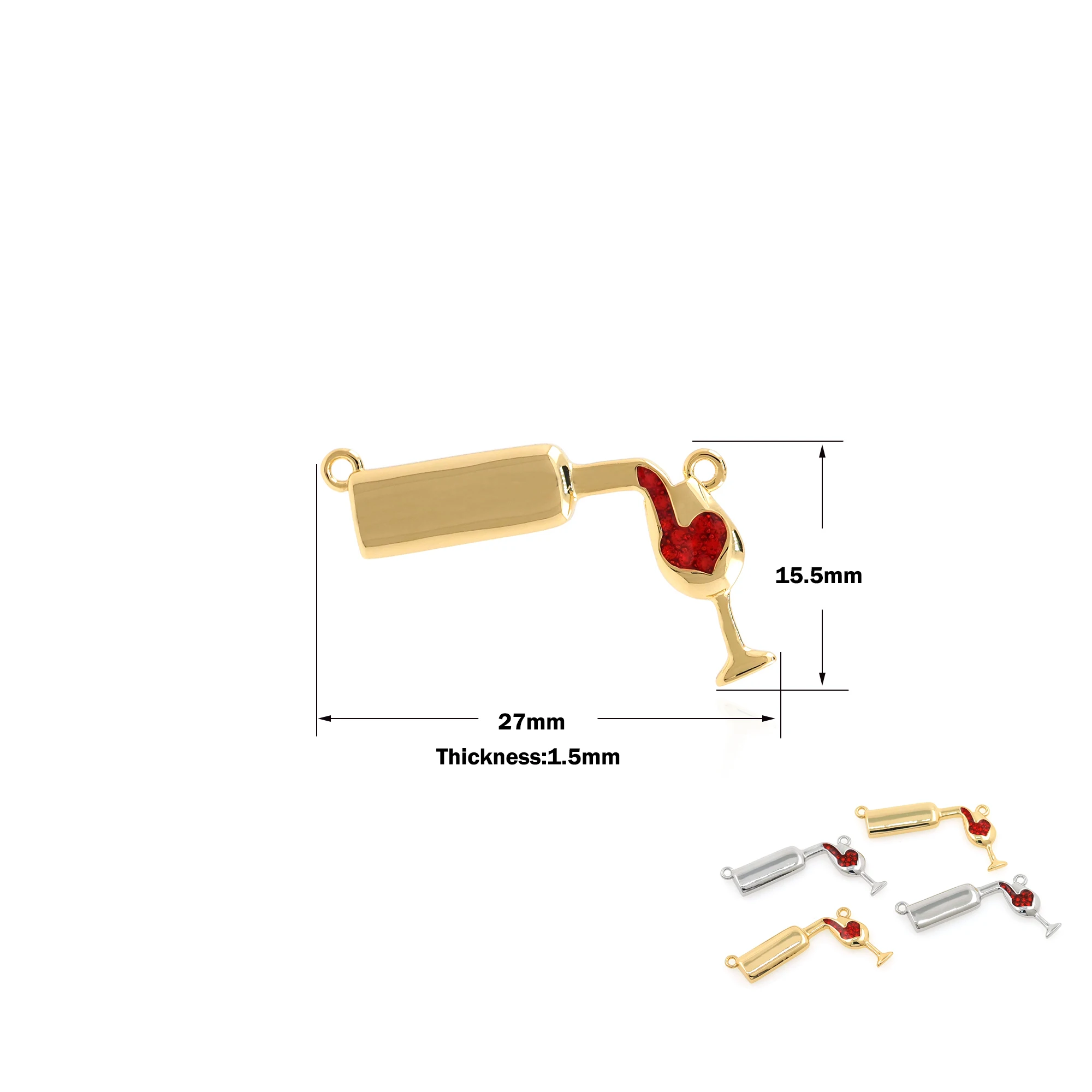 

Party Jewelry Cubic Zirconia Red Wine and Mugs Love Wine Ladies Wine Bottle Connector Necklace Pendant Jewelry