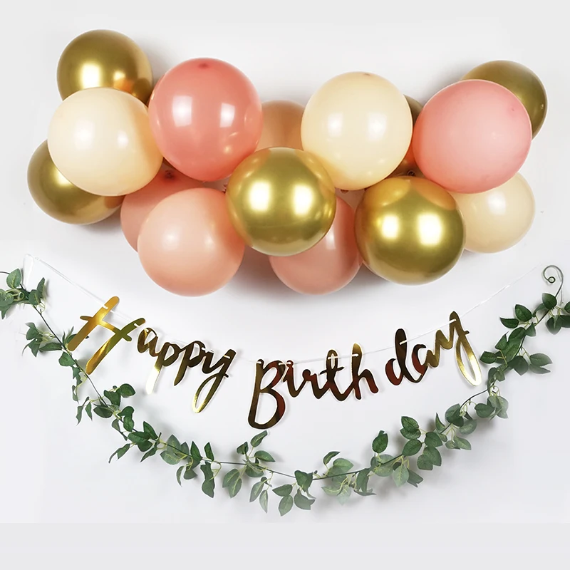 

22pcs Retro Bean Avocado Green Latex Balloon Arch Garland Gold Happy Birthday Banner Set Kids Bithday Decorations Jungle Party
