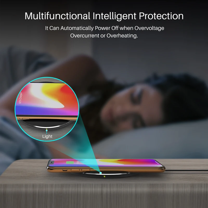 tozo w1 wireless charger thin aviation aluminum computer numerical control technology fast charging pad black no ac adapter free global shipping