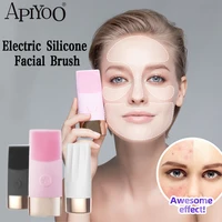 apiyoo electric silicone facial brush cleansing skin massager face brush vibration sonic cleanser deep pore facial brush machine
