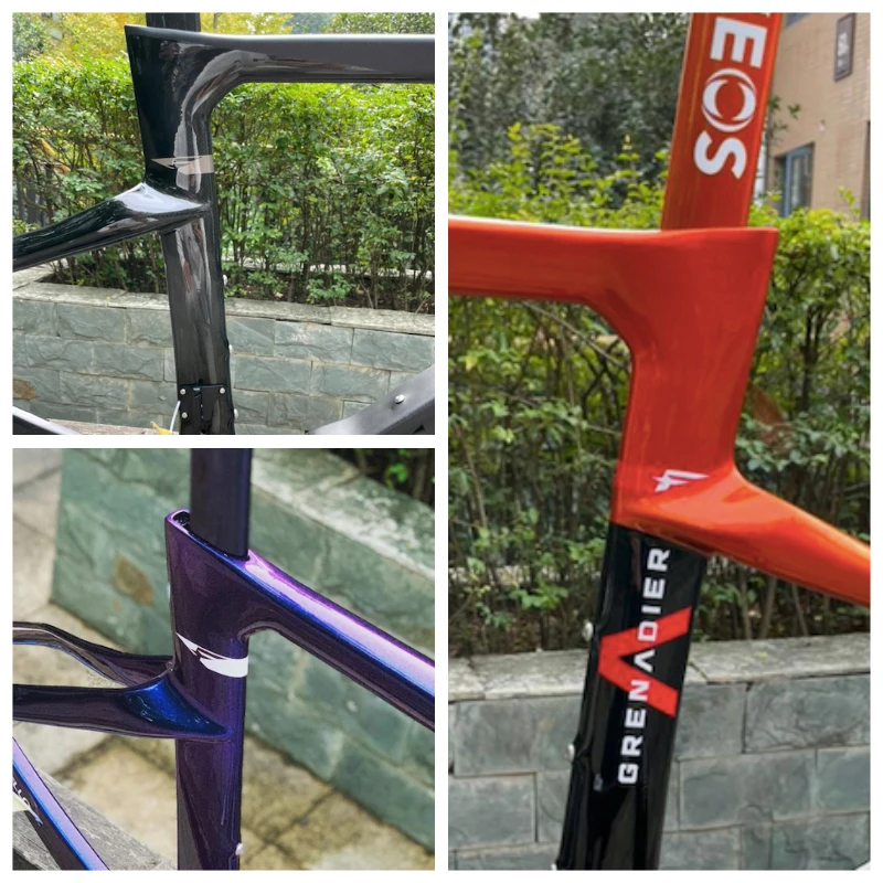 

2022 Made in Taiwan Chameleon Color 1K F14 T1100 Carbon Road Frame Bicycle Frameset + F14 Handlebar BB68