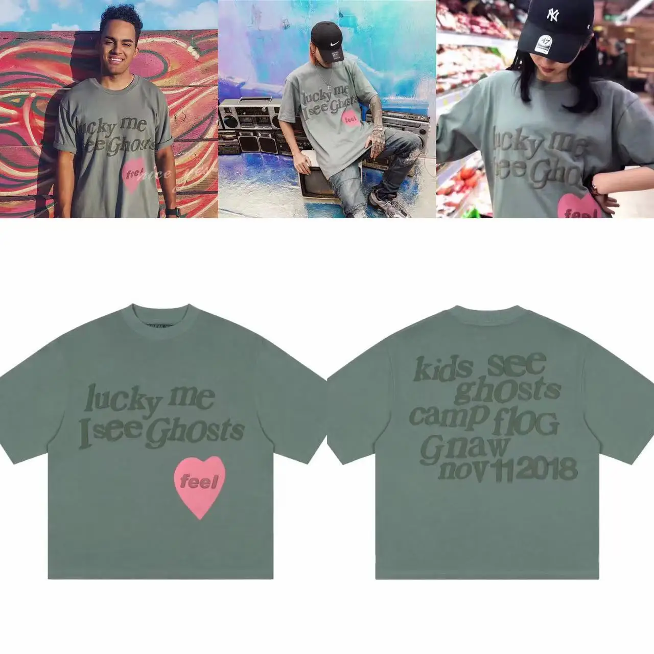 

Kanye West T-shirt Trust God T Shirt Sunday Service Men Women Lucky My I See Ghost Top Tees