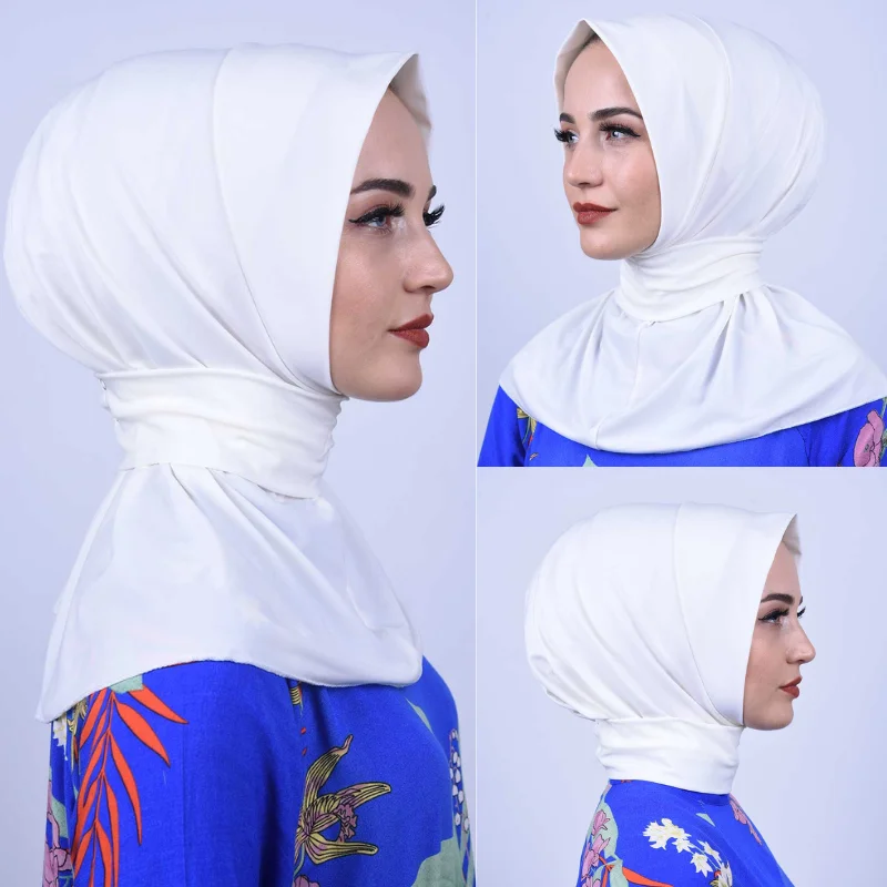 Turbante caps para mulher cor sólida cachecol cabeça envoltórios turbante mujer muslim bonnet capa completa lenço hijab interno pronto para usar