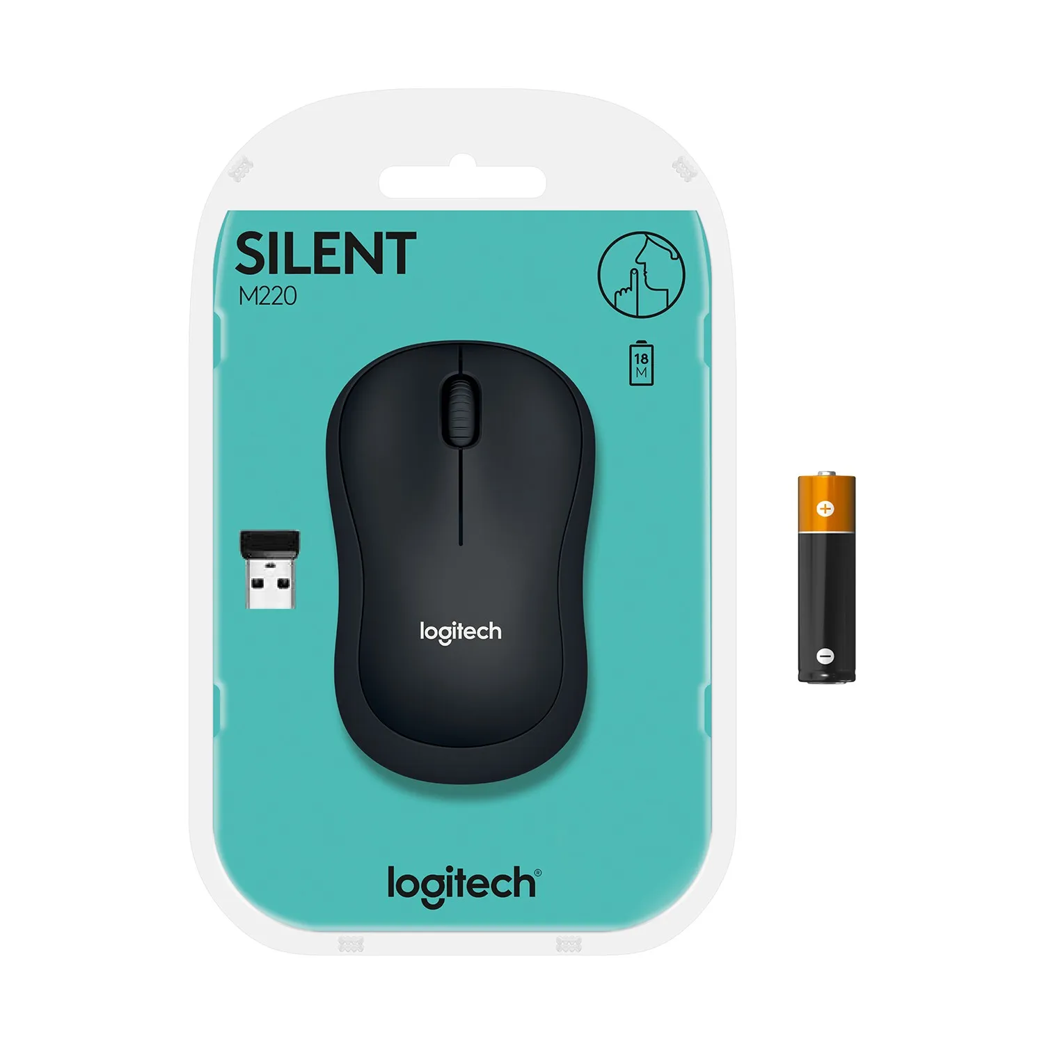 Мышь Logitech M220 Беспроводная Бесшумная 1000 точек/дюйм 3 кнопки 2 4 ГГц диапазон 10 м 18