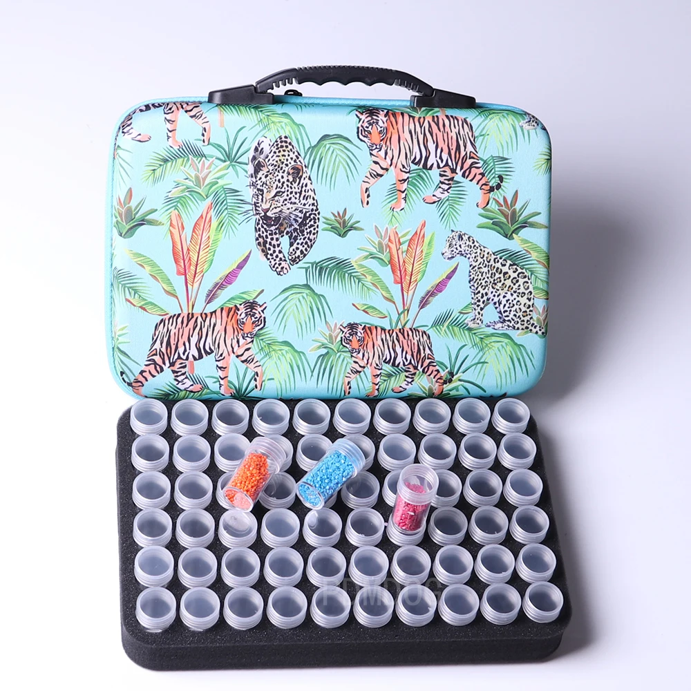 40/54/60/70/80 Bottles 5d Diamond Painting Accessories Container Storage Tools Bag Carry Case Stickers Box Drill Pen Glue Clay