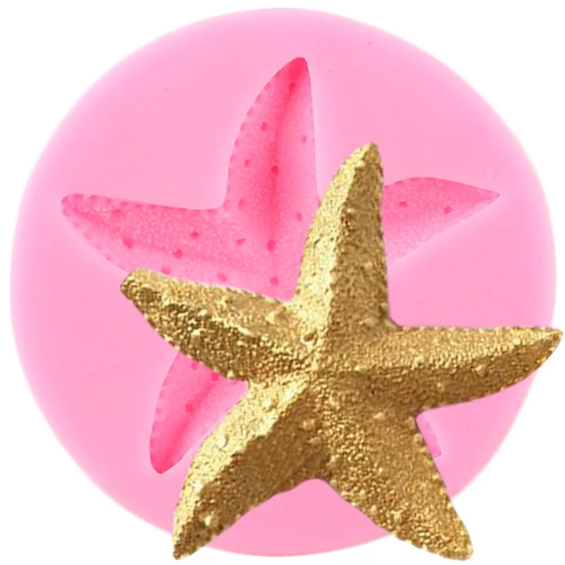 

3D Starfish Cupcake Topper Silicone Mold Party Cake Border Fondant Mold DIY Candy Clay Chocolate Mold Cake Decorating Tools