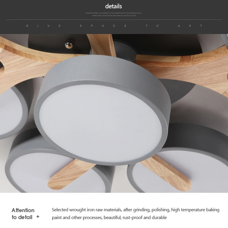 Современная потолочная лампа для гостиной спальни детский деревянный домашний