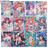 chenyi diy diamond painting cartoon girl pictures full squareround diamond embroidery 5d cross stitch christmas gift home decor