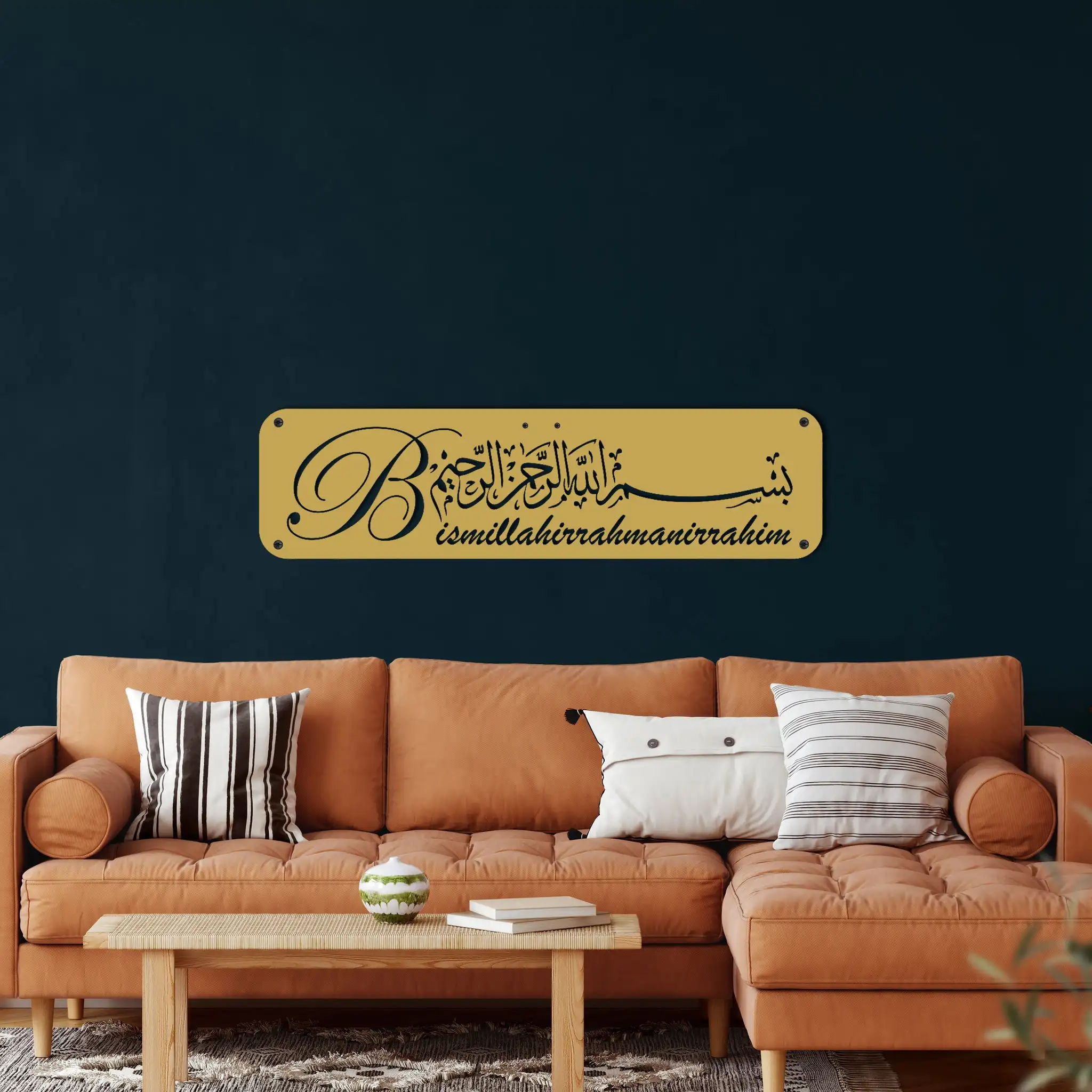 

Металлический Настенный декор Etgdecor Double Bismillah, серый исламский Металлический Настенный декор, eloctroстатическая живопись для использования в ...