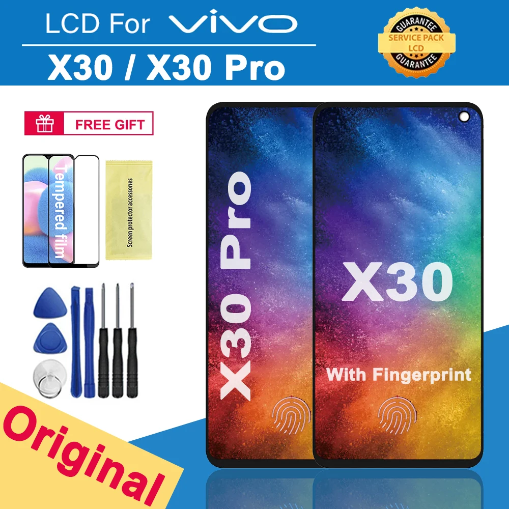 Pantalla Super AMOLED Original de 6,44 pulgadas para Vivo X30 Pro, montaje de repuesto de digitalizador t&aacute;ctil-0