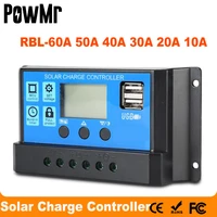 solar charger controller 60a 50a 40a 30a 20a 10a 12v 24v battery charger lcd dual usb solar panel regulator for max 50v pv input