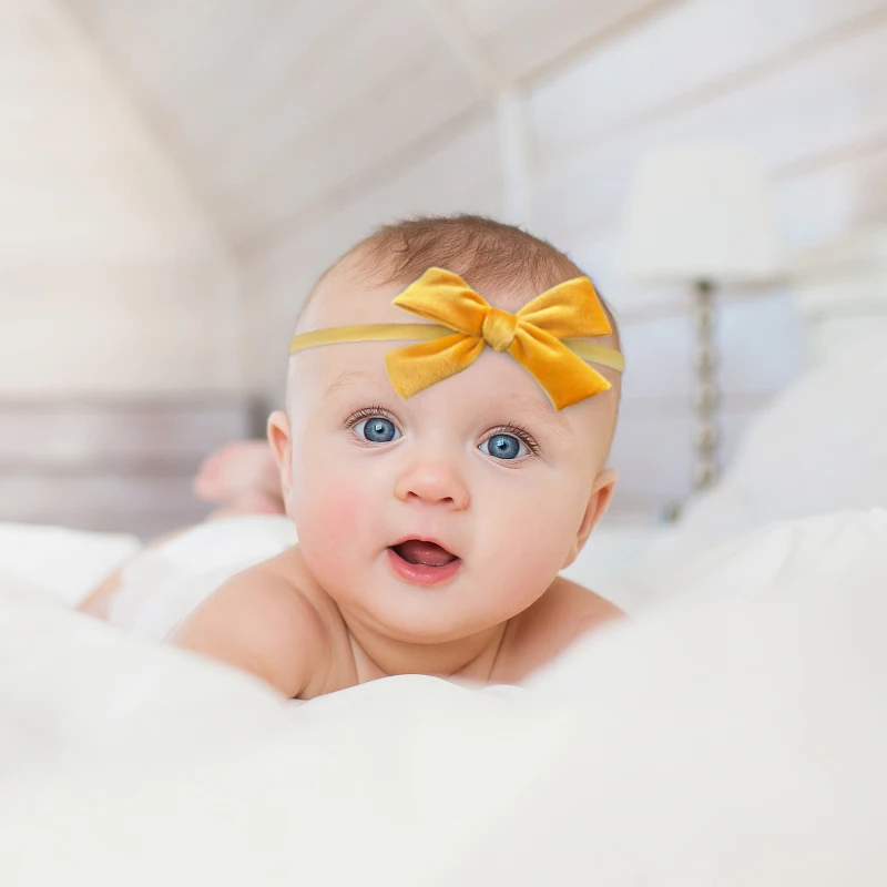 6Pcs Baby Bow Headband Nylon Headbands Hair Bands for Children Girls Soft Hairband Newborn Hair Accessories Toddler