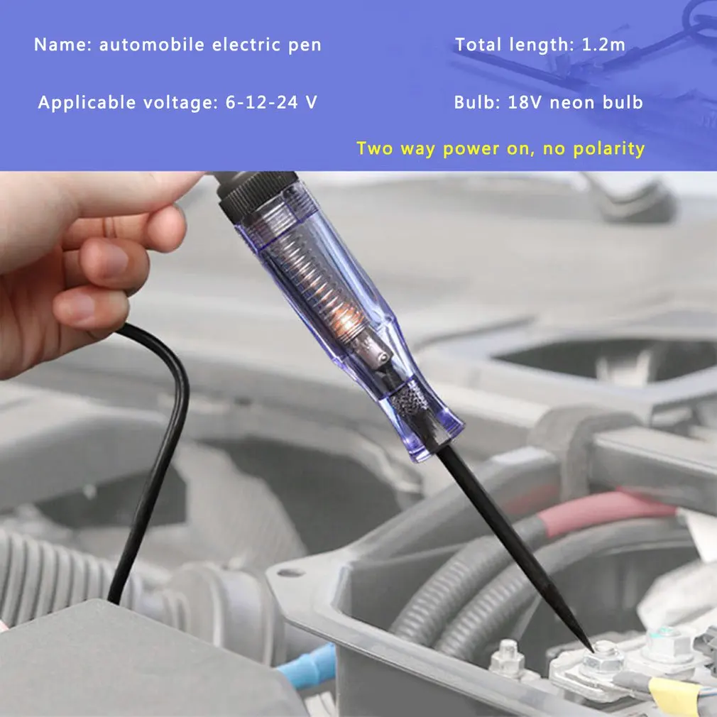 

DC 6V-24V Probe Light System Test Probe Lamp Auto Car Light Circuit Tester Lamp Voltage Test Pen Detector Repair Tool Dropship