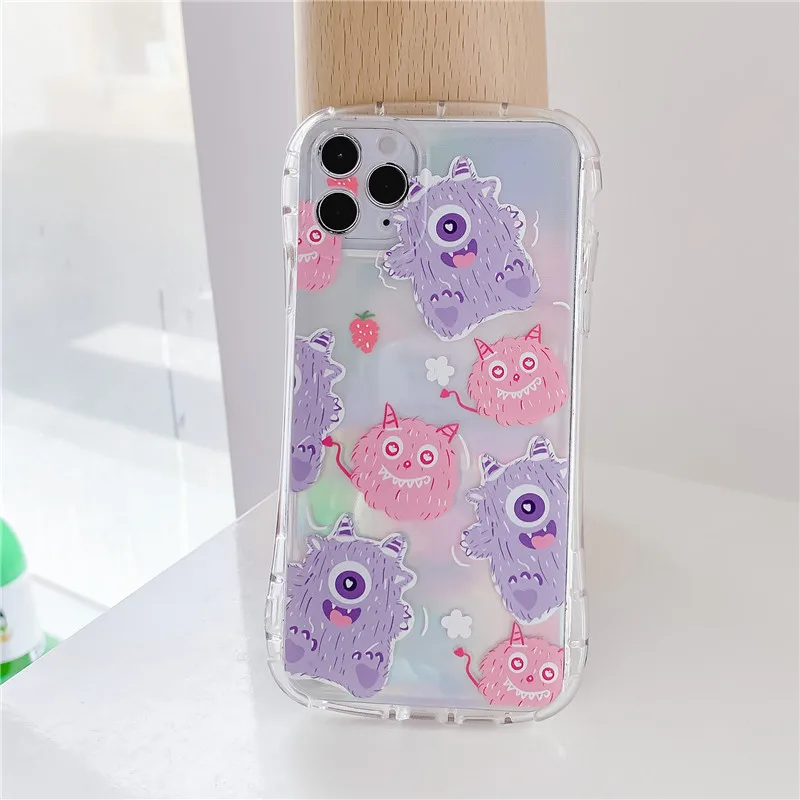 Милый цветной наматрасник для iPhone 11 Pro Max 7 8 Plus SE 2020 X XR XS мягкий прозрачный чехол