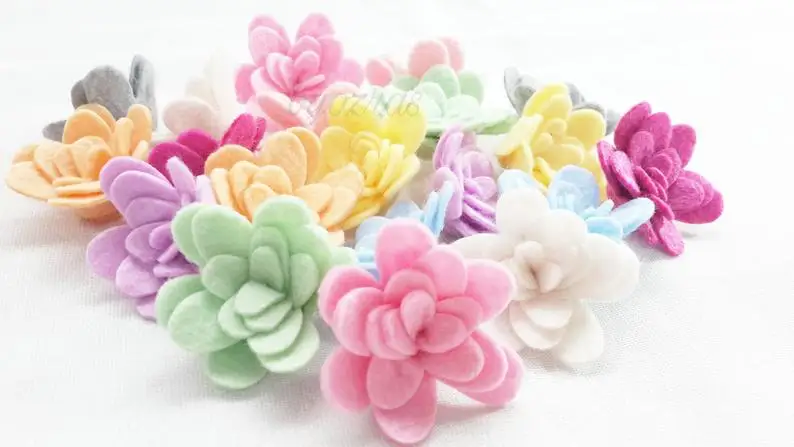 Pastel Colors 100 шт, войлочные цветы, войлочный цветочный свернутый набор для мамы, войлочные высеченные цветы, для пасхального проекта - Color: Pastel Colors