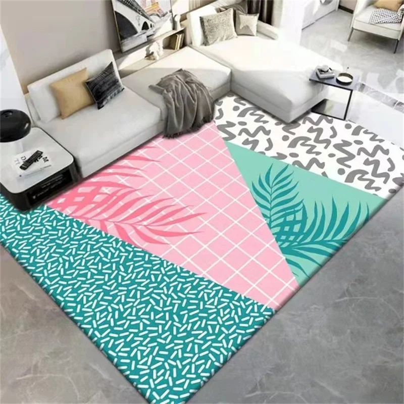 Bedside Rugs 2022 Latest Geometric Carpet Personality Customizable Square High Quality Soft Living Room Kids Bedroom