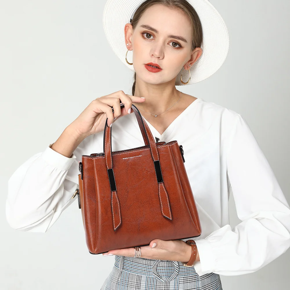 

Bags For Women 2020 Shoulder Bag Solid Color Leather Handbags Retro Leather Shoulder Bag Messenger Female Handbag Luxury Purses