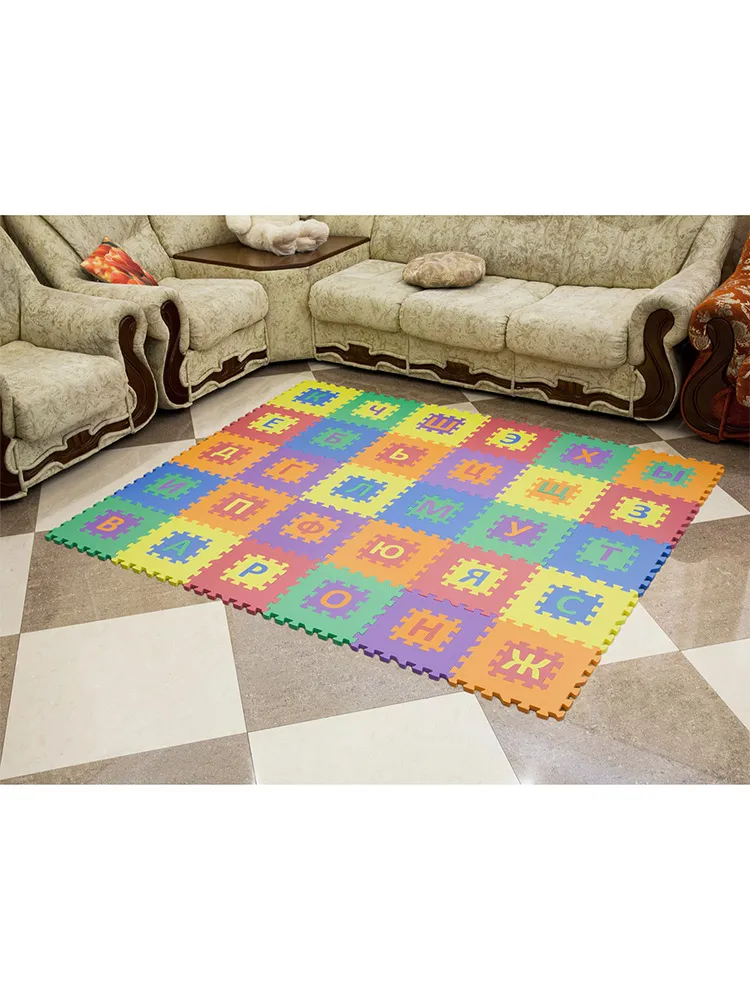 Руг-головоломка с русскими буквами-NT10 Funkids "Алфавитный-1-10" Толщина 10 мм (30 тарелок) Игрушки Mat Lego Детские коврики Образовательные игрушки Игровая мышь Коврик Коврик для детей Коврик для детей Образовательный коврик для детей