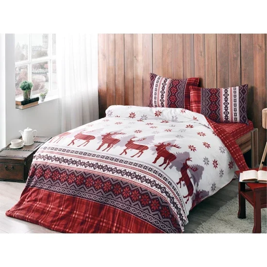 

YOUR WONDERFUL COVER KINGS AND QUEENS Tac Ranforce Snow White Red Christmas Double Duvet Cover Set FREE SHİİPİNG